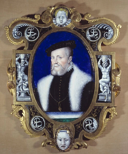 Portrait of Anne de Montmorency Connetable (1493-1567). Painting by Leonard Limosin