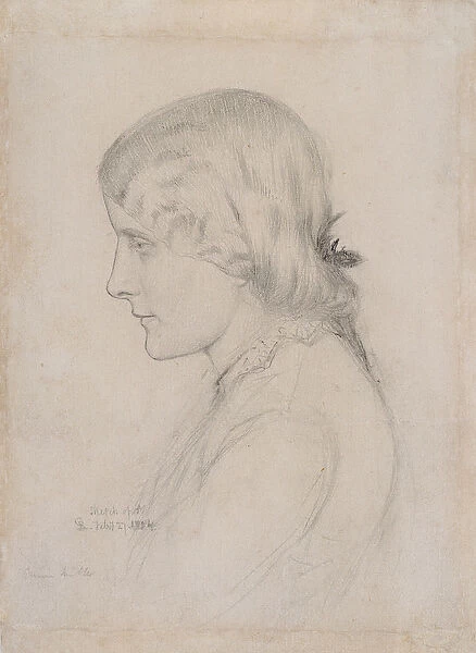Portrait of Annie Miller, 1854 (pencil on paper)