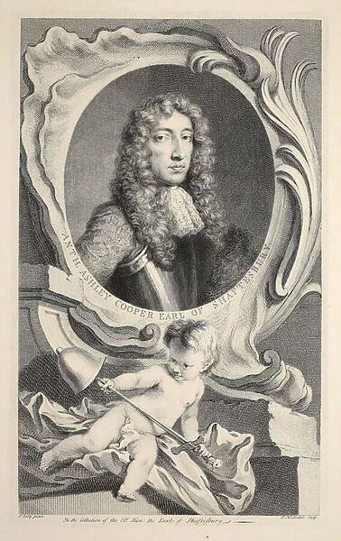 Portrait of Anthony Ashley Cooper, Earl of Shaftesbury, illustration from
