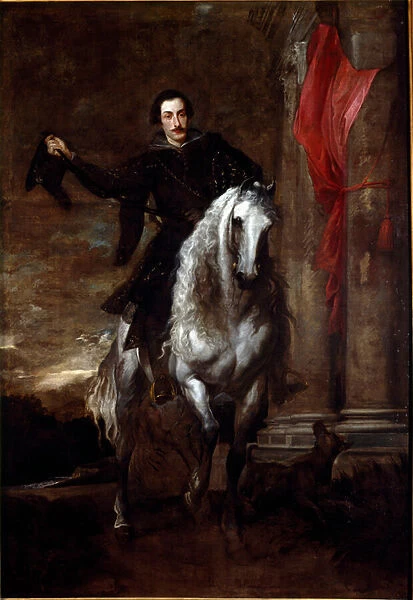 Portrait of Anton Giulio Brignole Sale (Brignole-Sale) on Horse Painting by Antonie Van