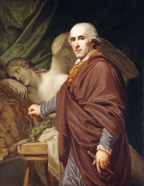 Portrait of Antonio Canova (1757-1822), three-quarter length, in brown robes