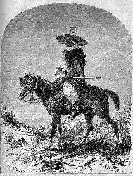 Portrait of an Arab rider from the border of Morocco, 1859. From a drawing by Mr