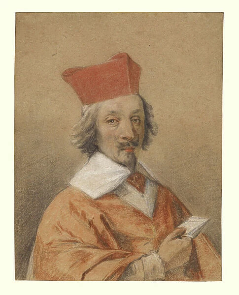 Portrait of Armand-Jean du Plessis, Cardinal de Richelieu, c. 1632-34 (chalk on paper)