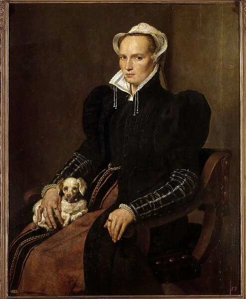 Portrait of the artists wife Painting by Antonio Moro (1517-1575