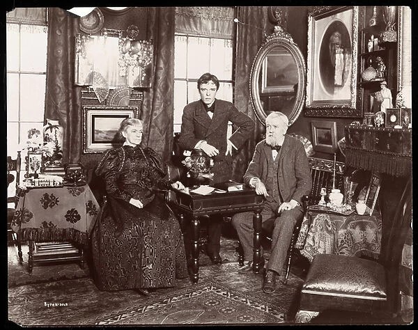 Portrait of the author Lorimer Stoddard with his wife and son, New York