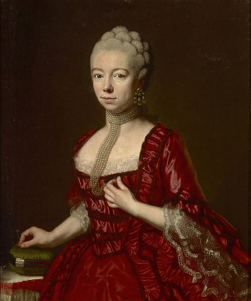 Portrait of Baroness Sophia Katharina von Brukenthal, nee von Klockner (1725-1782), by Della Croce, Johann Nepomuk (1736-1819). Oil on canvas, c. 1790. Dimension : 93x76 cm. Muzeul National Brukenthal, Sibiu