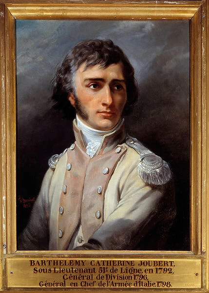 Portrait of Barthelemy Joubert (1769 - 1799) in second lieutenants uniform, 1792