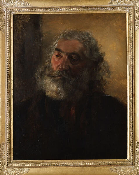 Portrait of a bearded Man, 1855 (oil on canvas)