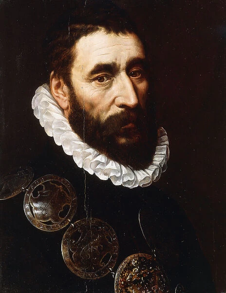 Portrait of a Bearded Man, bust-length, wearing gorgets, (oil on panel)