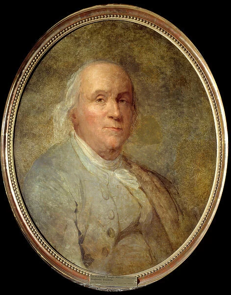 Portrait of Benjamin Franklin (1706-1790) (oil on canvas)