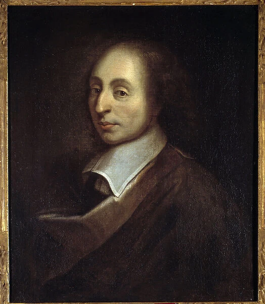 Portrait of Blaise Pascal (1623-1662) (hs  /  t 0. 70 x 0. 56) by Francois Quesnel (1637-99)