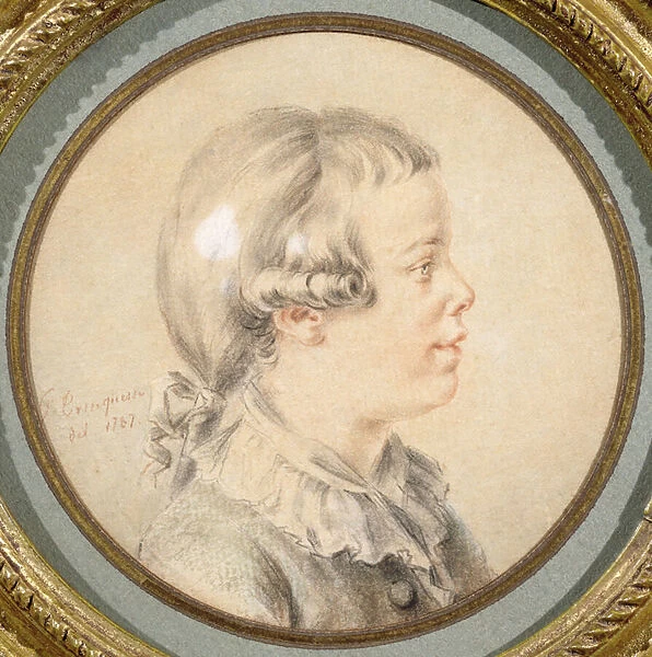 Portrait of a boy, said to be Mozarts son, 1787 (crayon and chalk)