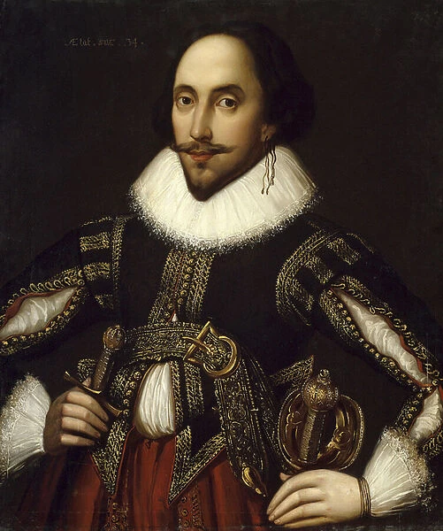 Portrait of British playwright William Shakespeare (1564-1616