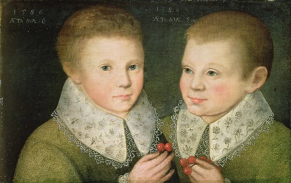 Portrait of Two Brothers, 1586 (oil on canvas)