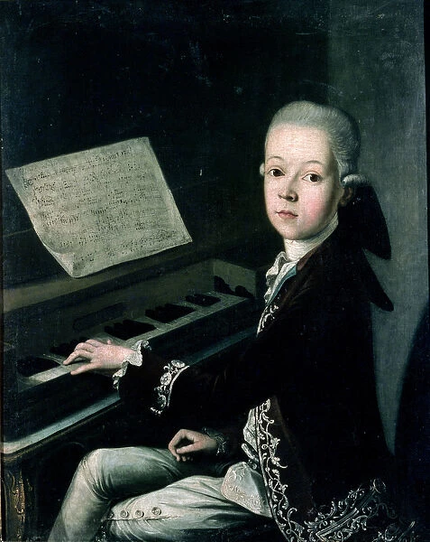 Portrait of Carl Graf Firmian at the piano, formerly thought to be Wolfgang Amadeus Mozart
