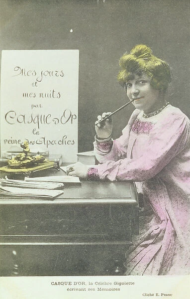Portrait of Casque d Or, the famous Gigolette, writing her memoires