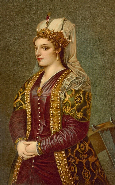 Portrait of Caterina Cornaro (chromolitho)