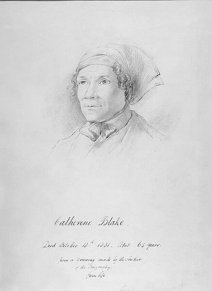 Portrait of Catherine Blake (1762-1831) after a drawing by Frederick Tatham, c. 1830