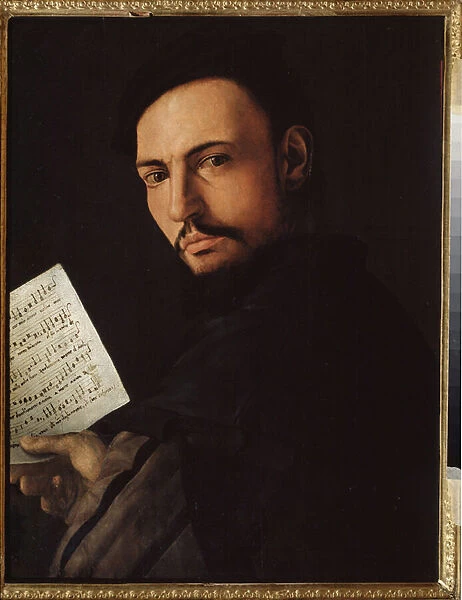 'Portrait de chanteur'(A singer) Peinture d Alessandro Allori dit le Bronzino (1535-1607) Regional Art Gallery, Tambov, Russie