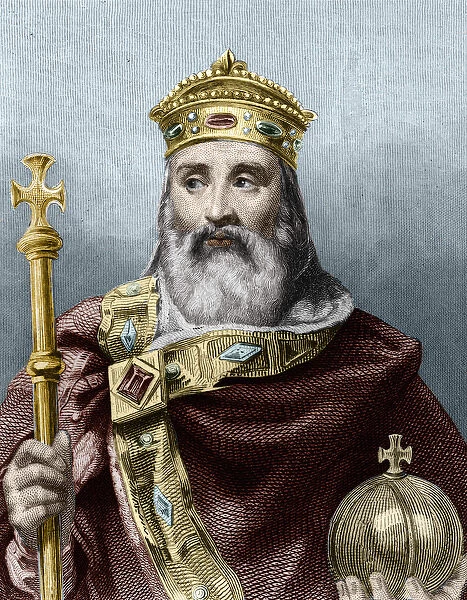Portrait of Charlemagne (742 - 814), King of France - in Histoire des Francais by