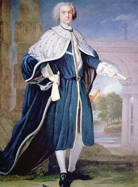 Portrait of Charles Calvert (colour litho)