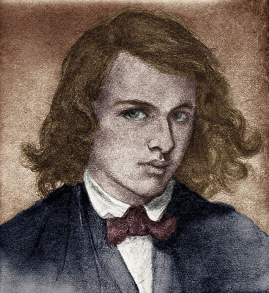 Portrait of Charles Dante Rossetti, 19th century (print)