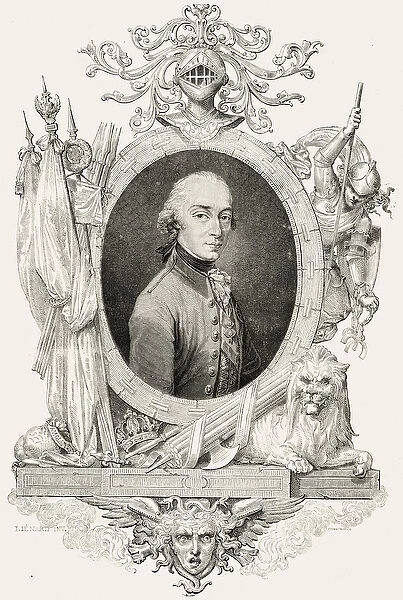 Portrait of Charles Edward Stuart (1720-88) the Young Pretender, engraved by Stephane Pannemaker