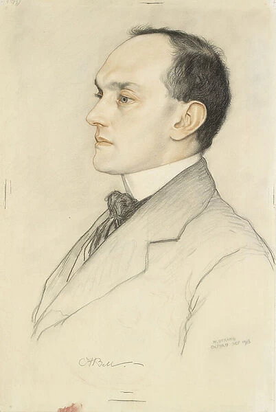 Portrait of Charles Francis Bell, 1913 (coloured crayons on a pale ochre preparation)