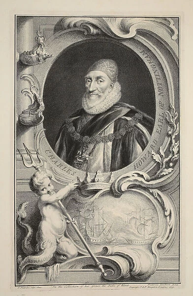 Portrait of Charles Howard, Earl of Nottingham, illustration from