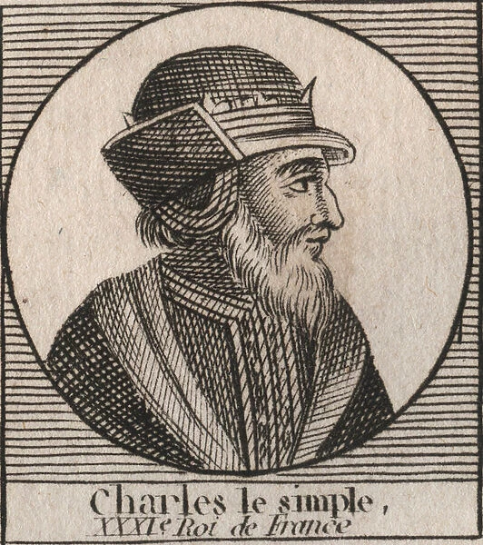 Portrait of Charles III says the Simple (879-929) king of the Francs - CHARLES III