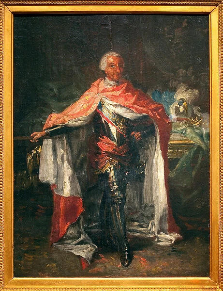 Portrait of Charles III of Spain (1716-1788) - Painting by Mariano Salvador Maella