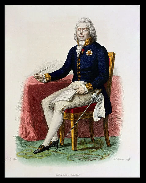 Portrait of Charles Maurice de Talleyrand-Perigord (1754-1838) at his desk