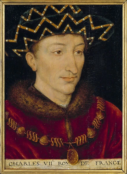 Portrait of Charles VII (1403-1461) King of France. Painting of the French school