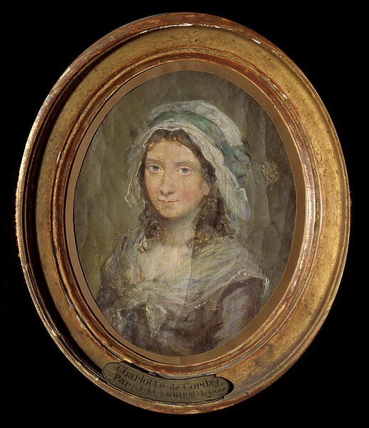 Portrait of Charlotte Corday (1768-1793) Painting by Moreau Le Jeune (1741-1814) 1793