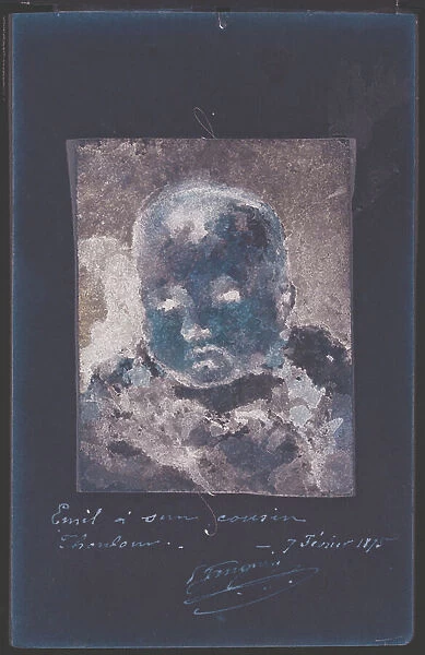 Portrait of a child, 7 February 1875 (w / c on paper laid down on an original business card)