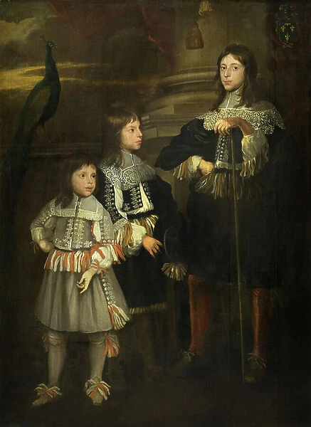 Portrait of Three Children (oil on canvas)