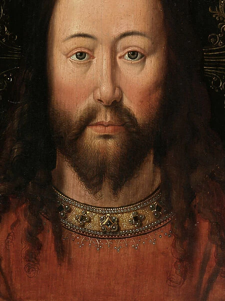 Portrait of Christ (oil on panel) (detail)