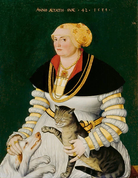 Portrait of Cleophea Holzhalb, nee Krieg von Bellikon by Asper, Hans (1499-1571). Oil on wood, 1538, Dimension : 77x61. Kunsthaus Zuerich