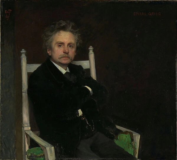 Portrait of the Composer Edvard Grieg, 1891 (oil on canvas)
