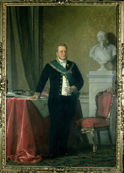 Portrait of Count Camillo Berso of Cavour (1810-61) (oil on canvas)