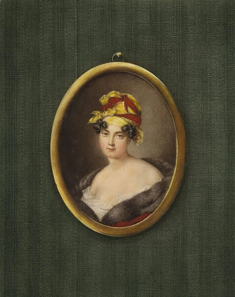 Portrait of the Countess of Lavieuville (colour litho)