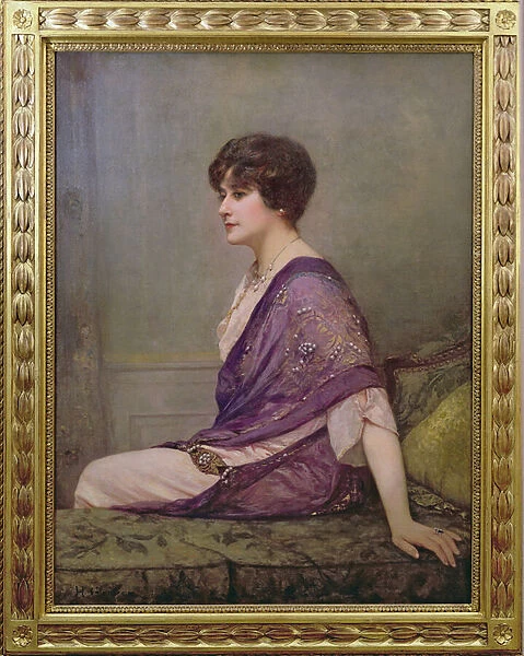 Portrait of the Couturier Madame Paquin (1869-1936) (oil on canvas)