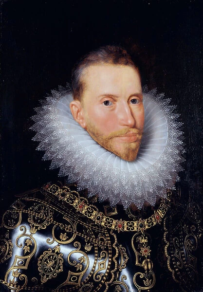 'Portrait d Albert d Autriche (1559-1621)'(Portrait of Albert VII, Archduke of Austria (1559-1621)) Peinture de Frans Pourbus le jeune (1569-1622) - Oil on wood - Dim 60x42 cm Groeningemuseum, Bruges