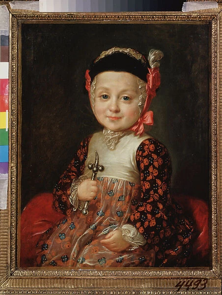Portrait d Alexei Grigorievitch Bobrinski (1762-1813) enfant. (enfant illegitime de Catherine II, 1729-1796). Peinture de Fyodor (Fedor ou Fiodor) Stepanovich Rokotov (1735-1808), huile sur toile, vers 1760. Art russe, 18e siecle