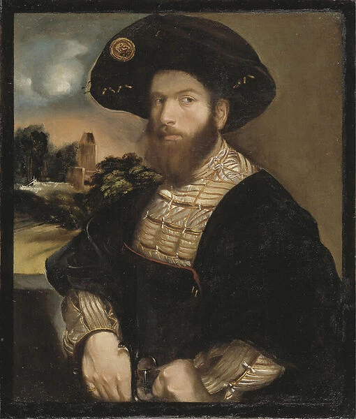 Portrait d un homme portant un beret noir - Portrait of a Man Wearing a Black Beret