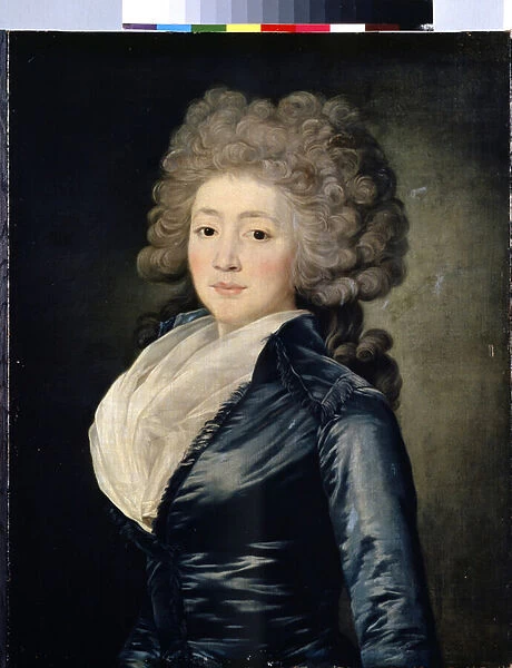 Portrait d Olga Zherebtsova (Portrait of Olga Zherebtsova). Olga Zherebtsova, nee Zubova, connue aussi comme Madame Gerebtzoff (1755-1849). Peinture de Jean Louis Voille (1744- apres 1803)