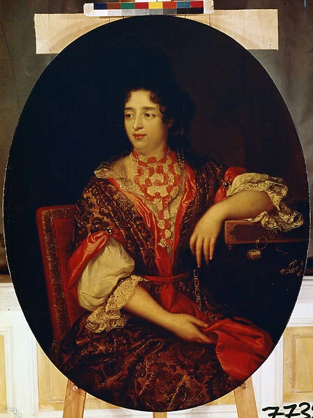 'Portrait d une dame de compagnie a la cour de la reine de France'(Portrait of a lady-in-waiting) Peinture d Alexis Simon Belle (1674-1734) Musee de l Ermitage, Saint Petersbourg