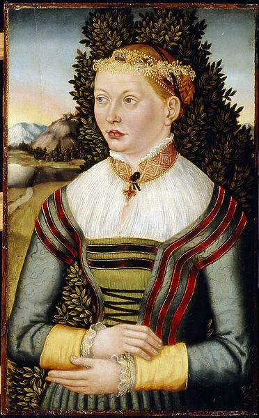 Portrait d une femme (Portrait of A Woman). Peinture d un maitre de l est de l Allemagne (actif 16e siecle), huile sur bois, 1536. Art allemand, renaissance tardive. State A. Pushkin Museum of Fine Arts, Moscou