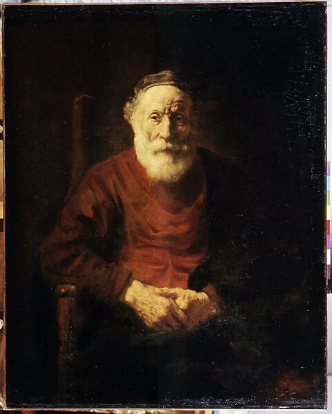 Portrait d un vieil homme en rouge (Portrait of an old man in Red). Peinture de Harmenszoon van Rijn dit Rembrandt (1606-1669), 1652-1654. Huile sur toile. Art hollandais, style baroque Musee de l Ermitage Saint Petersbourg