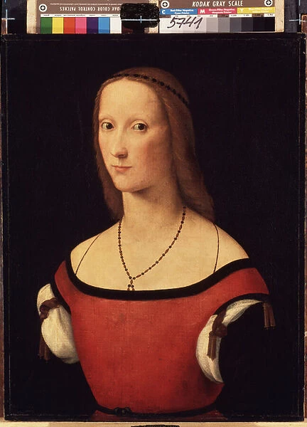 'Portrait de dame'(Portrait of a Lady) Peinture de Lorenzo Costa (1460-1535) 1500-1506 Dim. 57x44 cm Musee de l Ermitage, Saint Petersbourg (Saint-Petersbourg)